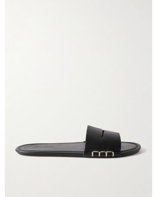 J.W. Anderson Black Loafer Leather Slides