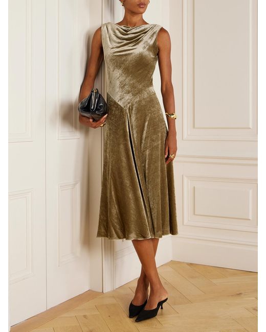 Altuzarra Natural Drina Stretch-Velvet Midi Dress