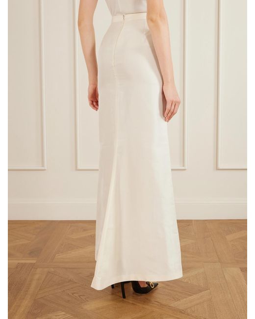 Gucci White Silk-Satin Skirt