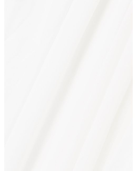 Christopher Esber White Sevi Cape-Effect Asymmetric Draped Silk Chiffon-Trimmed Jersey Midi Dress