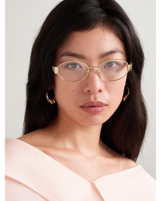 Céline Natural Triomphe Oval-Frame-Tone Optical Glasses