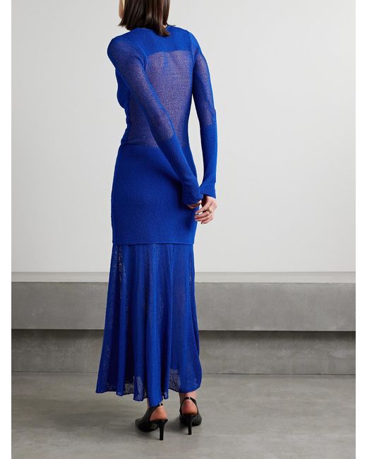 Proenza Schouler Blue Anita Layered Knitted Maxi Dress