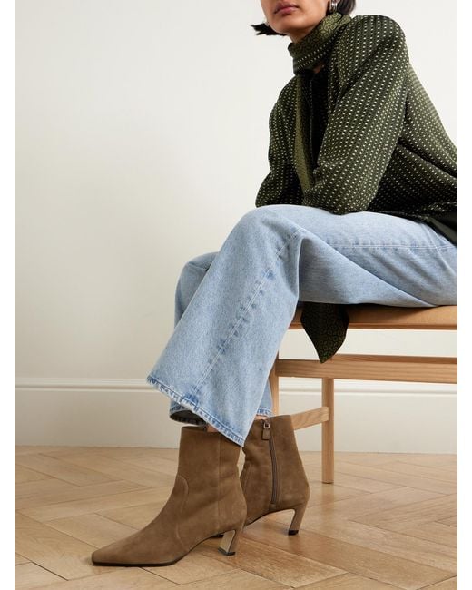 Stuart Weitzman Brown Stassi Suede Ankle Boots