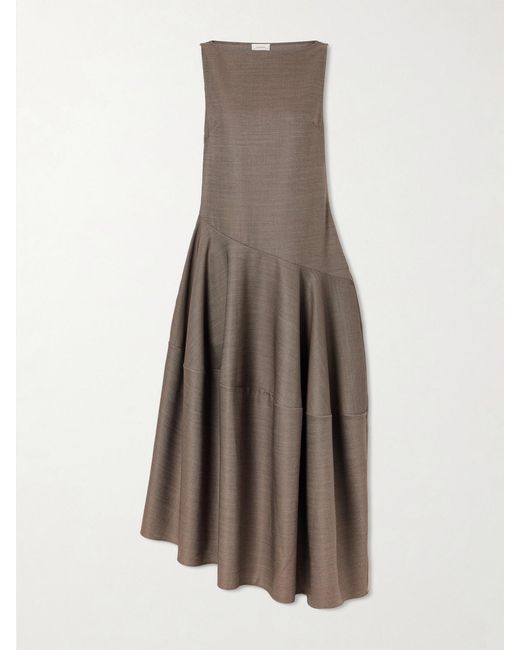 Ruohan Brown Mirel Wool Maxi Dress