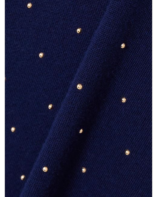 Robe Longue En Laine Mélangée À Clous Rabanne en coloris Blue