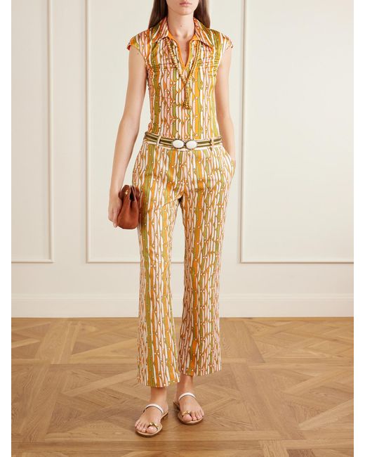LaDoubleJ Metallic Printed Stretch-Jersey Top