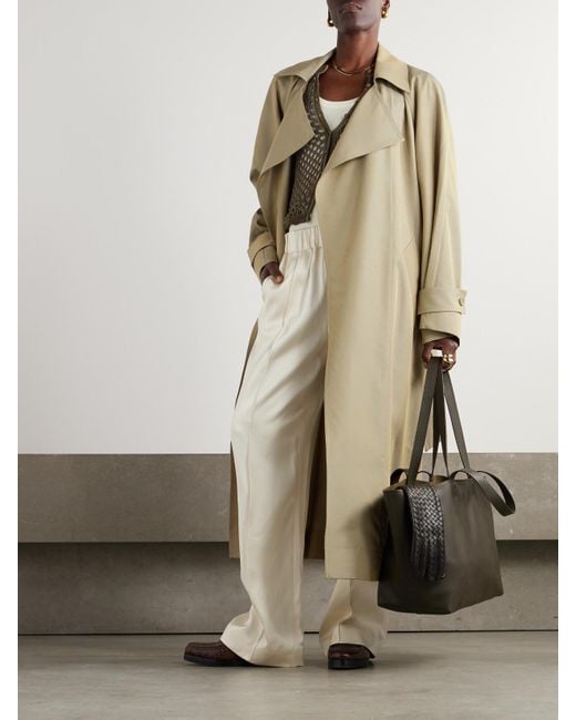 Frankie Shop Natural Astoria Cutout Tencel Lyocell-Blend Trench Coat