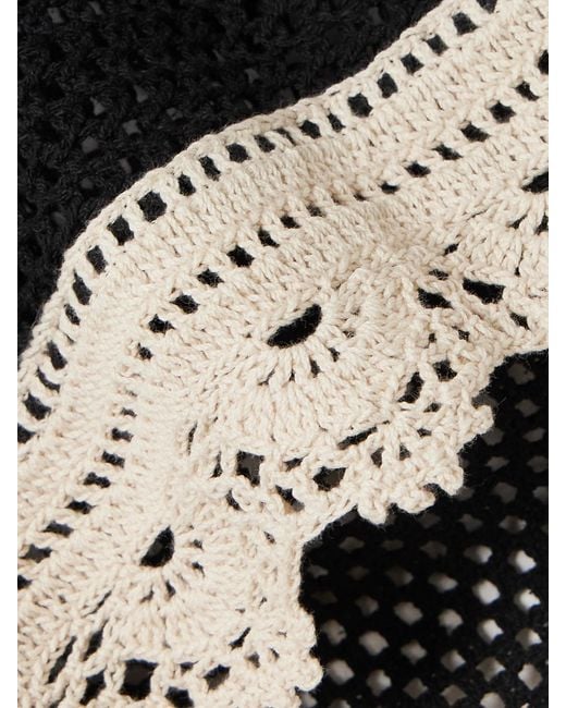 Short En Coton À Mailles Ajourées Et À Finitions En Crochet Kendall Sea en coloris Black