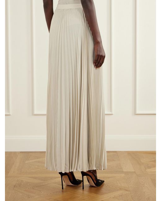 Tom Ford White Plisse Crepe De Chine Midi Skirt