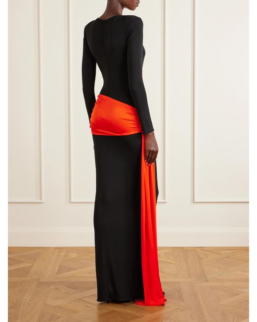 Ilkyaz Ozel Red Heat Train Stretch-Jersey Gown