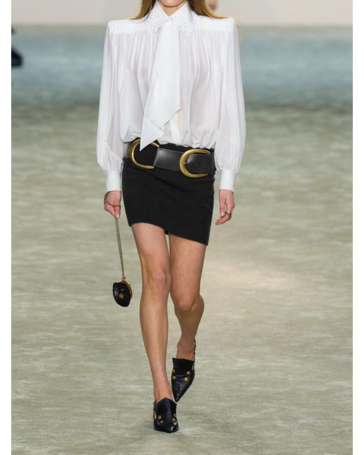 Chloé Black Wool-Blend Jacquard Mini Skirt