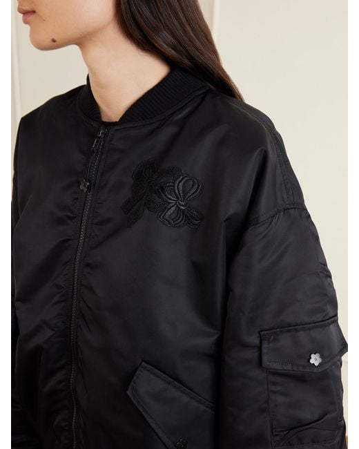 CECILIE BAHNSEN Blue Cbfeilan Knotted Embroidered Shell Bomber Jacket