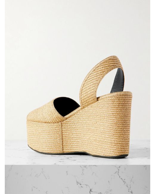 Alaïa Natural Slingback-Wedges Aus Stroh Mit Plateau