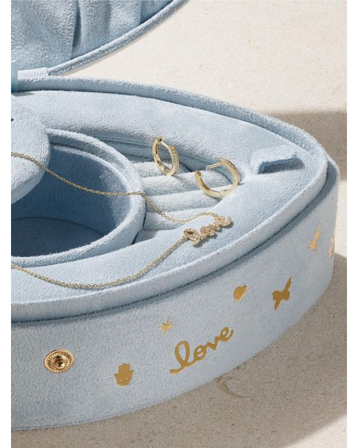 Sydney Evan Blue 14-Karat, Diamond And Velvet Jewelry Set