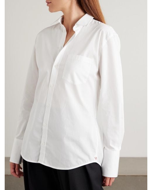 Victoria Beckham White Organic Cotton-Poplin Shirt