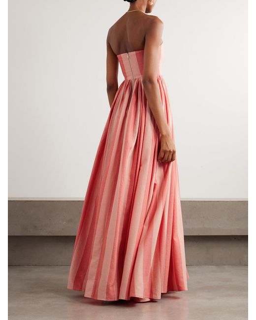 Marrakshi Life Strapless Gathered Striped Cotton Maxi Dress
