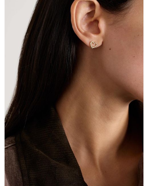 Jennifer Meyer Natural Open Heart 18-Karat Diamond Earrings