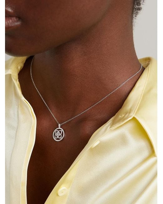 De Beers London Natural Lotus By De Beers 18-Karat Diamond Necklace