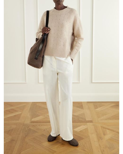 Allude Natural Cashmere And Silk-Blend Sweater