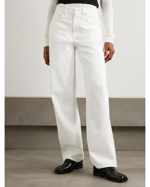Loulou de Saison White Samur High-Rise Straight-Leg Organic Jeans