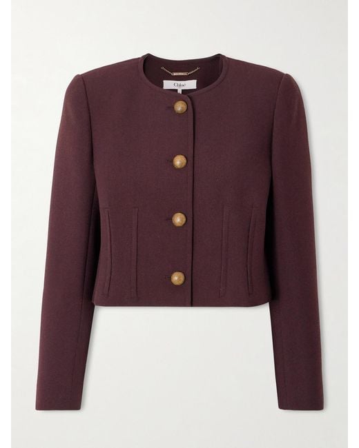 Chloé Purple Wool-Crepe Jacket