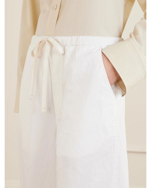 Citizens of Humanity White Aurora Cotton And Linen-Blend Wide-Leg Pants