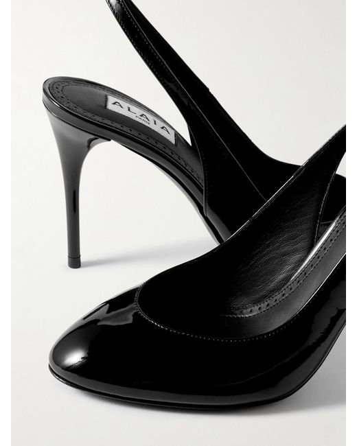 Alaïa Black 90 Pumps Aus Lackleder