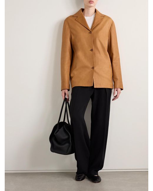 The Row Brown Fabian Lederjacke