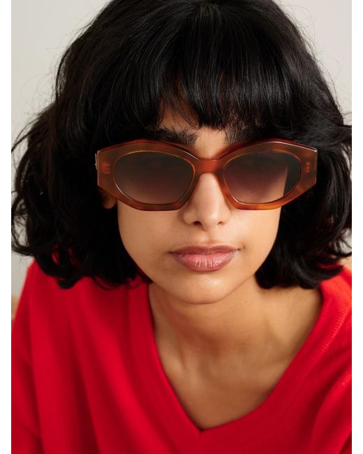 Céline Brown Triomphe Cat-Eye Acetate Sunglasses