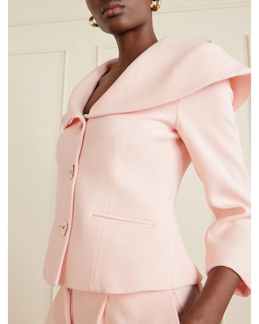 Violante Nessi Pink Manuela Wool-Crepe Jacket