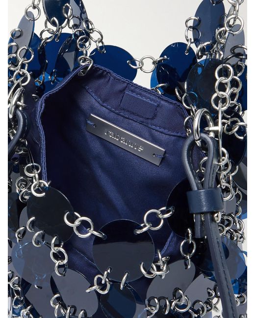 Sac À Main En Faille À Finitions En Cuir Et À Sequins Sparkle Rabanne en coloris Blue