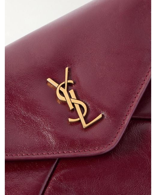 Saint Laurent Red Cassandre Große Clutch Aus Glanzleder