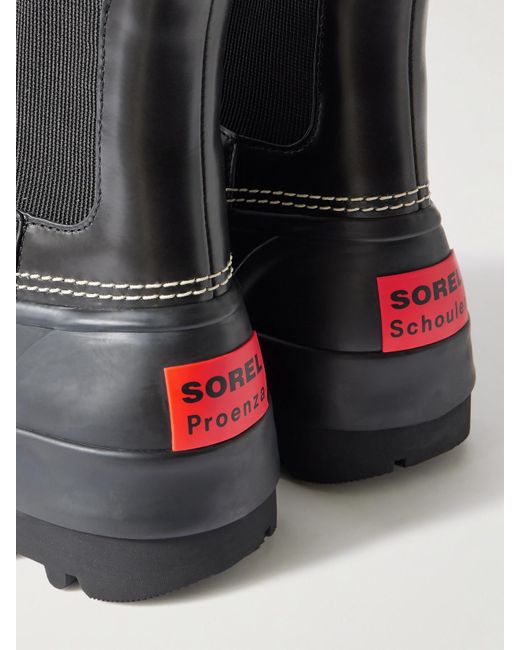 Proenza Schouler Black Sorel Caribou Leather And Rubber Platform Chelsea Boots