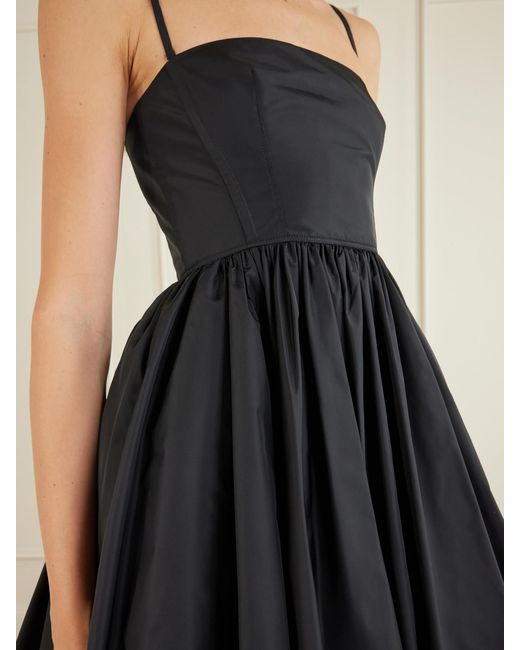 Alaïa Black Pleated Taffeta Bustier Mini Dress