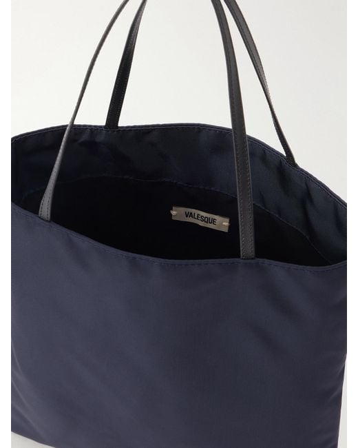 Valesque Blue Thea Leather-Trimmed Nylon Tote Bag
