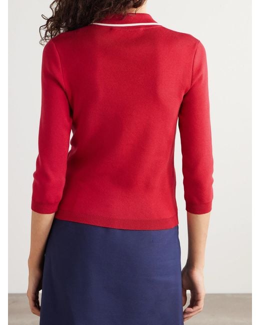 Valentino Garavani Red Cropped Cotton Cardigan