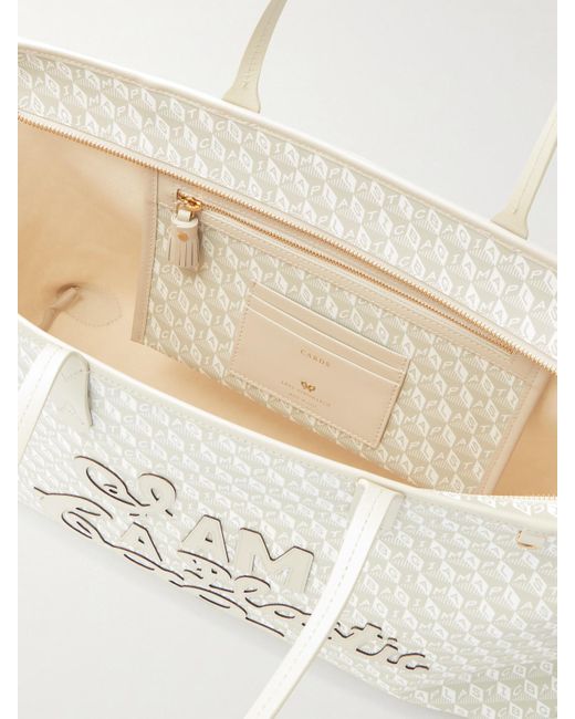 Anya Hindmarch Natural I Am A Plastic Bag Tote Mit Lederbesätzen