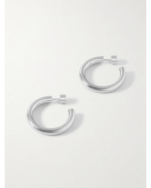 Jennifer Fisher White Natasha Mini-Plated Hoop Earrings