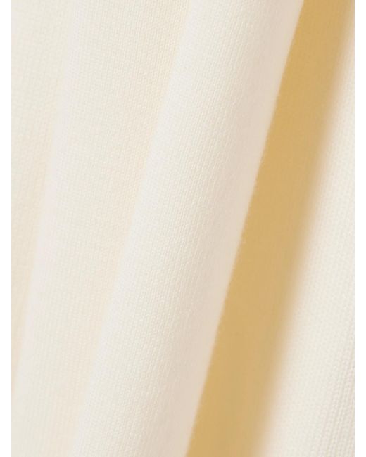 Staud Natural Canal Scarf-Detailed Wool Turtleneck Top