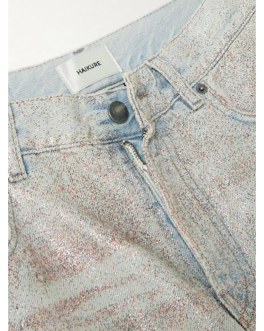 Haikure Gray Bonnie Glam Glittered Mid-Rise Straight-Leg Jeans