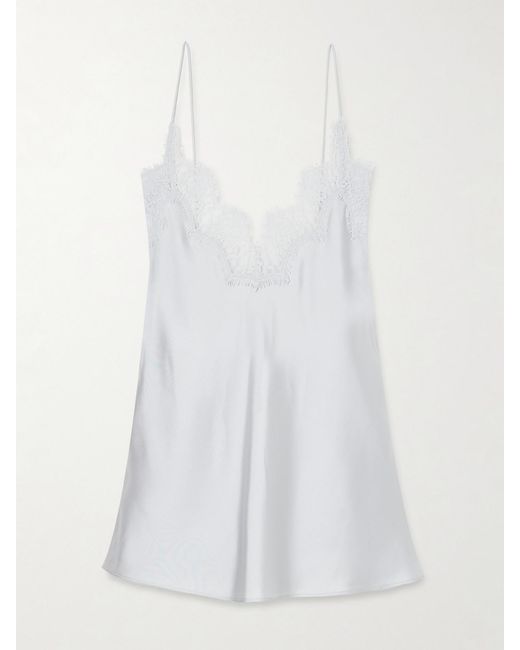 Rohe White Lace-Trimmed Silk Camisole