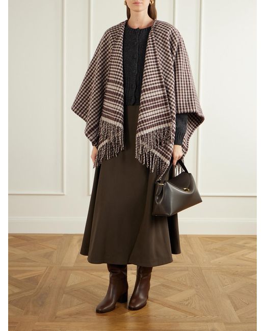 James Purdey & Sons Red Sheperd's Checked Wool Poncho