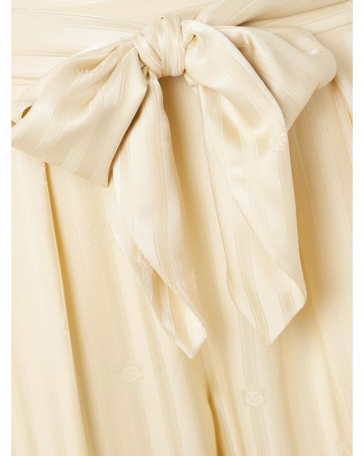 Zimmermann Natural Luna Belted Tie-Detailed Silk-Jacquard Balloon Pants