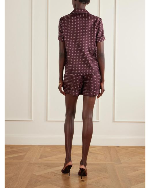 Saint Laurent Red Printed Silk-Twill Shirt