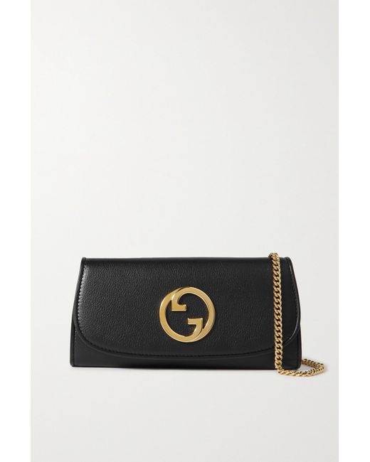 Gucci Blondie Embellished Textured-leather Wallet in Black | Lyst