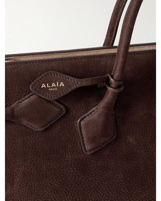 Alaïa Brown East West Tote Aus Nubukleder