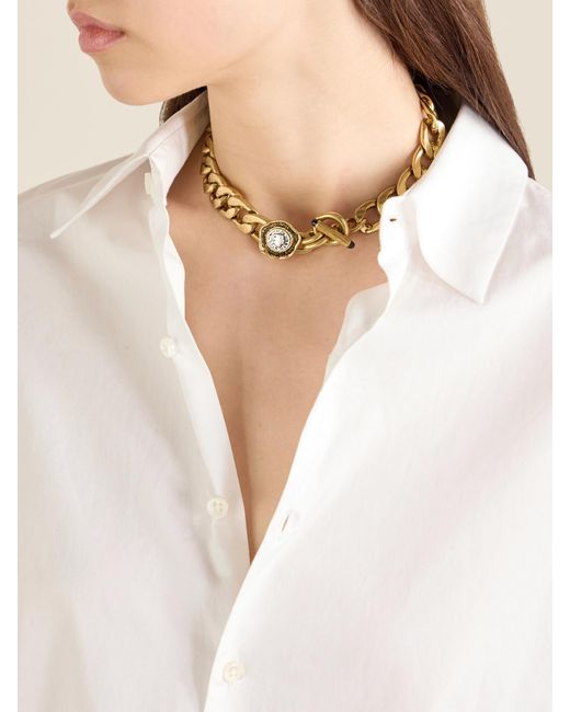 Maison Mayle Metallic Flora-Plated And Sterling Choker