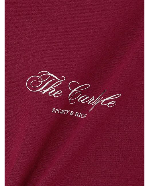 Sporty & Rich Red The Carlyle Printed Cotton-Jersey T-Shirt