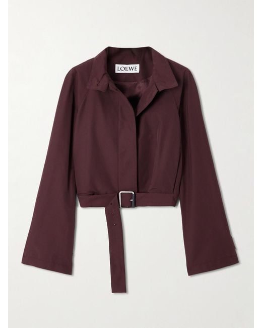 Veste En Tissu Technique De Coton Mélangé À Ceinture Loewe en coloris Red