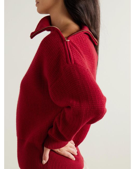 Max Mara Red Bessica Pullover Aus Einer Woll-Kaschmirmischung Mit Stehkragen